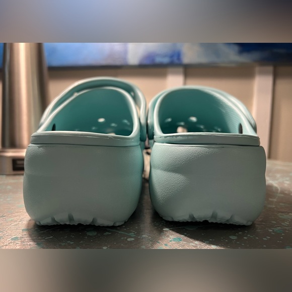 NEW with tags CROCS PLATFORM aqua blue green PURE WATER Women’s 7 - Picture 8 of 8